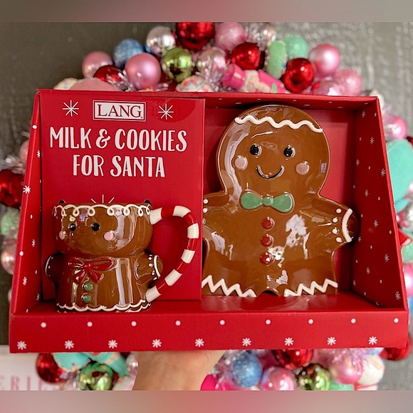 ✨NEW🍪LANG Gingerbread Plate and Mug Set for Milk and Cookies for Santa🎅🏽 - Picture 1 of 7